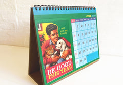 'Be Good This Year' Postcard Desk Calendar & Planner 2026