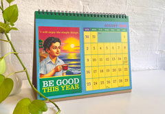 'Be Good This Year' Postcard Desk Calendar & Planner 2026