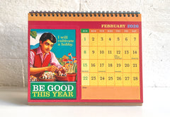 'Be Good This Year' Postcard Desk Calendar & Planner 2026