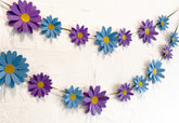 Blue n Purple Daisy Flower Paper Bunting & Wall Decor