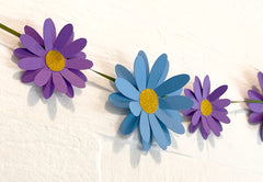Blue n Purple Daisy Flower Paper Bunting & Wall Decor