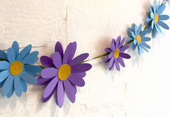 Blue n Purple Daisy Flower Paper Bunting & Wall Decor