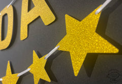 Golden Stars and Happy Birthday Paper Party Decor