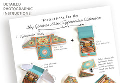 Colourful Typewriter Desk Calendar 2026 & 2027 DIY Paper Craft Kit