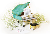 Turquoise Mini Grand Piano Calendar 2026 & 2027 - DIY Paper Craft Kit