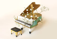Turquoise Mini Grand Piano Calendar 2026 & 2027 - DIY Paper Craft Kit