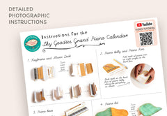 Turquoise Mini Grand Piano Calendar 2026 & 2027 - DIY Paper Craft Kit