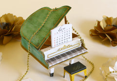 Turquoise Mini Grand Piano Calendar 2026 & 2027 - DIY Paper Craft Kit