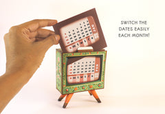 Mini TV Desk Calendar 2026 DIY Paper Craft Kit