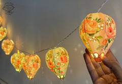 Floral Paper Mini Hot Air Balloon Fairy Lights