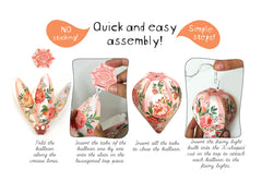 Floral Paper Mini Hot Air Balloon Fairy Lights