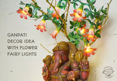 Festive Combo Saver Pack of 5 Pink Paper Flower Fairy Lights