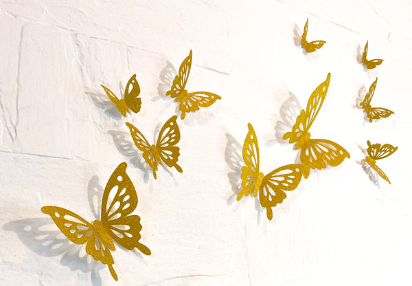 Golden Butterflies Paper Wall Decor