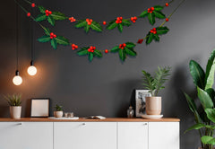 Christmas Holly & Berries Paper Bunting & Wall Decor
