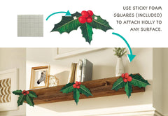 Christmas Holly & Berries Paper Bunting & Wall Decor