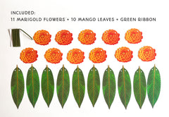Marigold Flower & Mango Leaf Toran Paper Bunting