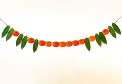 Marigold Flower & Mango Leaf Toran Paper Bunting