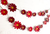 Red Daisy Flower Paper Bunting & Wall Decor