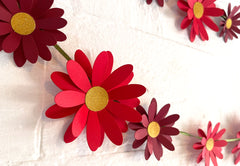 Red Daisy Flower Paper Bunting & Wall Decor