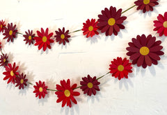 Red Daisy Flower Paper Bunting & Wall Decor