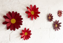Red Daisy Flower Paper Bunting & Wall Decor