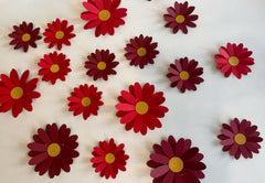 Red Daisy Flower Paper Bunting & Wall Decor