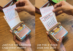 Colourful Typewriter Desk Calendar 2026 & 2027 DIY Paper Craft Kit