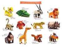 BOX SET of 12 DIY Mini Endangered Animals Paper Craft Kits
