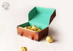 Set of 10 Brown Travel Suitcase Gift Boxes