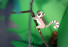 Mini Lemur DIY Animal Paper Craft Kit