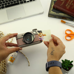 Realistic Black Camera Photo Frame DIY Paper Craft Kit