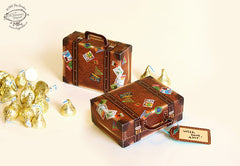 Brown Mini Travel Suitcase Box DIY Paper Craft Kit