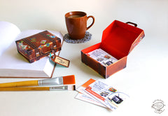 Brown Mini Travel Suitcase Box DIY Paper Craft Kit