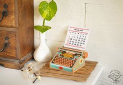 Colourful Typewriter Desk Calendar 2026 & 2027 DIY Paper Craft Kit