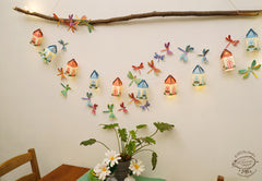 Paper Mini Happy Home Fairy Lights & Dragonflies Wall Decor Combo