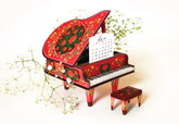 Red Miniature Grand Piano Calendar 2021 & 2022 DIY Paper Craft Kit