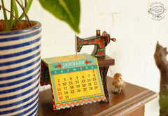 Mini Sewing Machine Desk Calendar 2026 DIY Paper Craft Kit