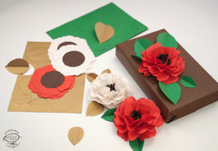 Set of 10 Matte Red 'Crush & Use' Paper Wild Roses