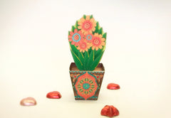 Brown Mini Flower Pot Box DIY Paper Craft Kit