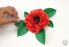 Set of 10 Matte Red 'Crush & Use' Paper Wild Roses