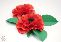 Set of 10 Matte Red 'Crush & Use' Paper Wild Roses