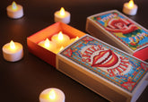 Festive Gift Pack: 'WITH LOVE' Matchbox Gift Box with 8 electric tea lights