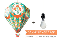 Convenience Pack with Bulb & Wire: Big Blue Hot Air Balloon Paper Lamp