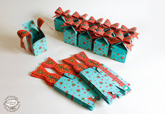 Set of 10 Blue Bow Gift Boxes
