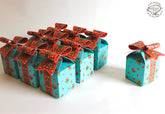 Set of 10 Blue Bow Gift Boxes