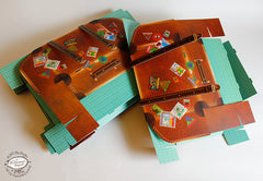 Set of 10 Brown Travel Suitcase Gift Boxes