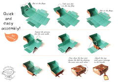 Set of 10 Brown Travel Suitcase Gift Boxes