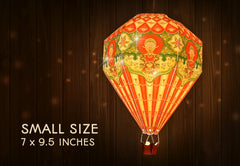 Convenience Pack with Bulb & Wire: Small Red Hot Air Balloon Paper Lamp