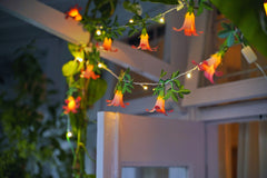 Pink Paper Flower Fairy Lights (12 flowers)