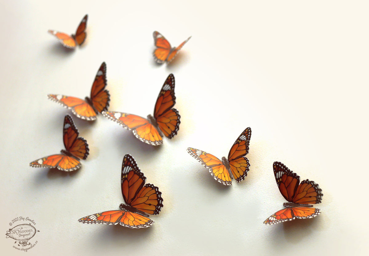 Wholesale, Monarch Butterfly Pick 4 **12 pc pkg** - Orange